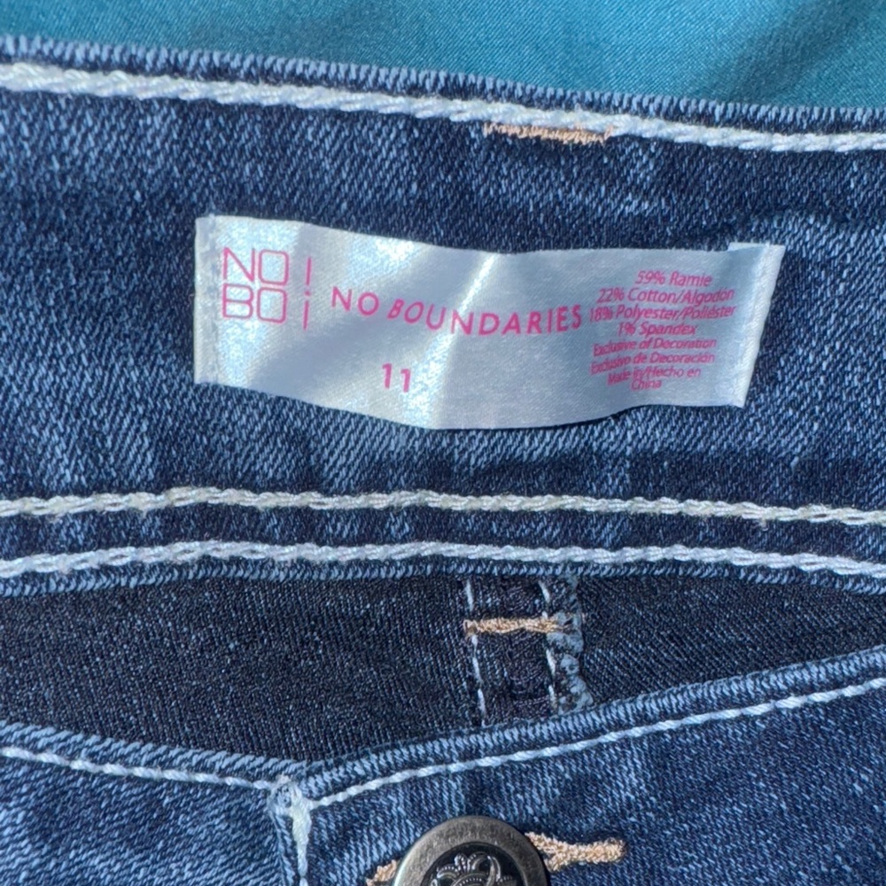 No Boundaries Dark Blue Boot Cut Jeans - Picture 2 of 3